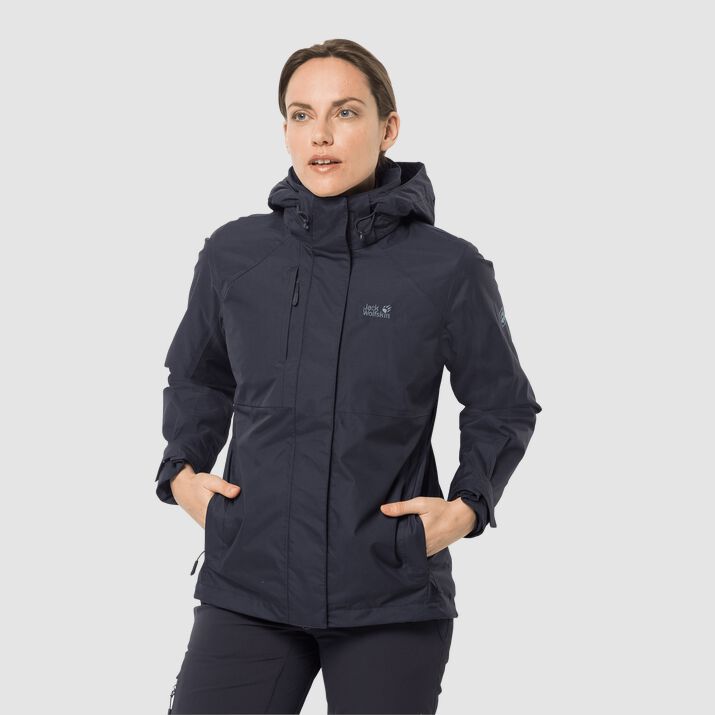 Jack Wolfskin Womens Echo Pass 3-in-1 Jacket Navy 250349XKC